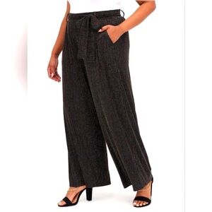 TORRID Black Lurex Self-Tie Wide Leg‎ Pant SIZE 1 (1X) #332